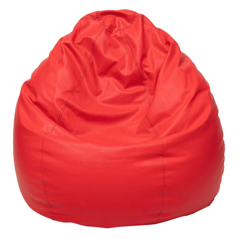 Lazy Panda Handmade Leather Gaming Bean Bags - Red - مقعد جلدي